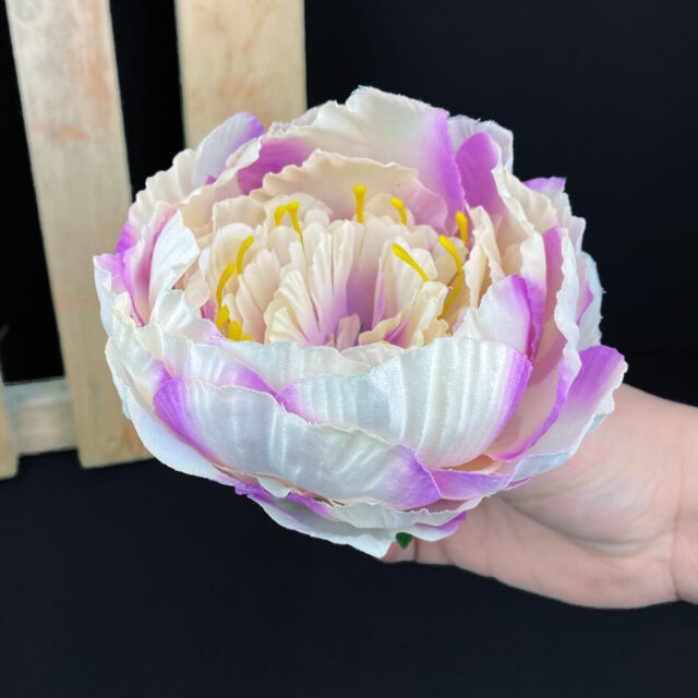 Pioni tekokukkaosa, kerma/violetti