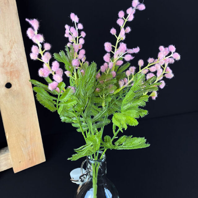 Mimosa tekokukkakimppu, vaaleanpunainen