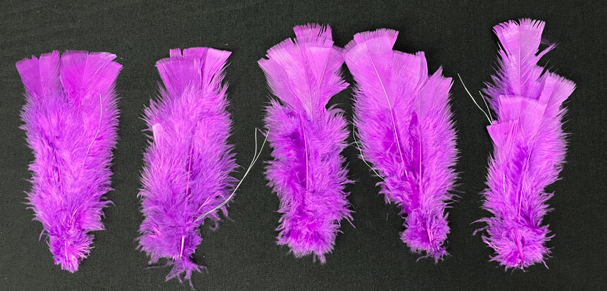 Koristehöyhen nipussa 5kpl, violetti