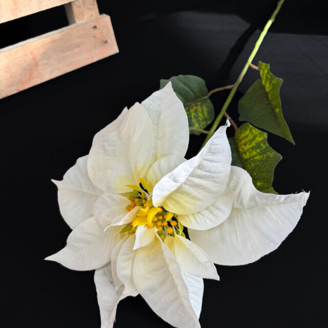 Joulutähti tekokukka 80cm, kerma