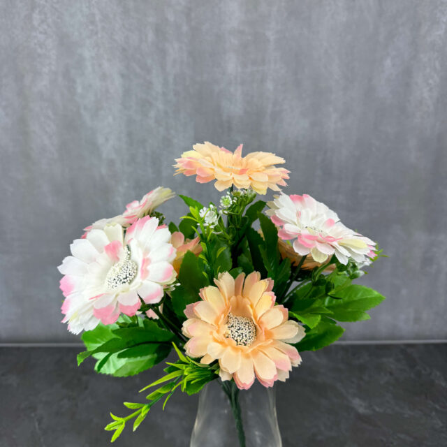 Gerbera tekokukkakimppu, aprikoosi