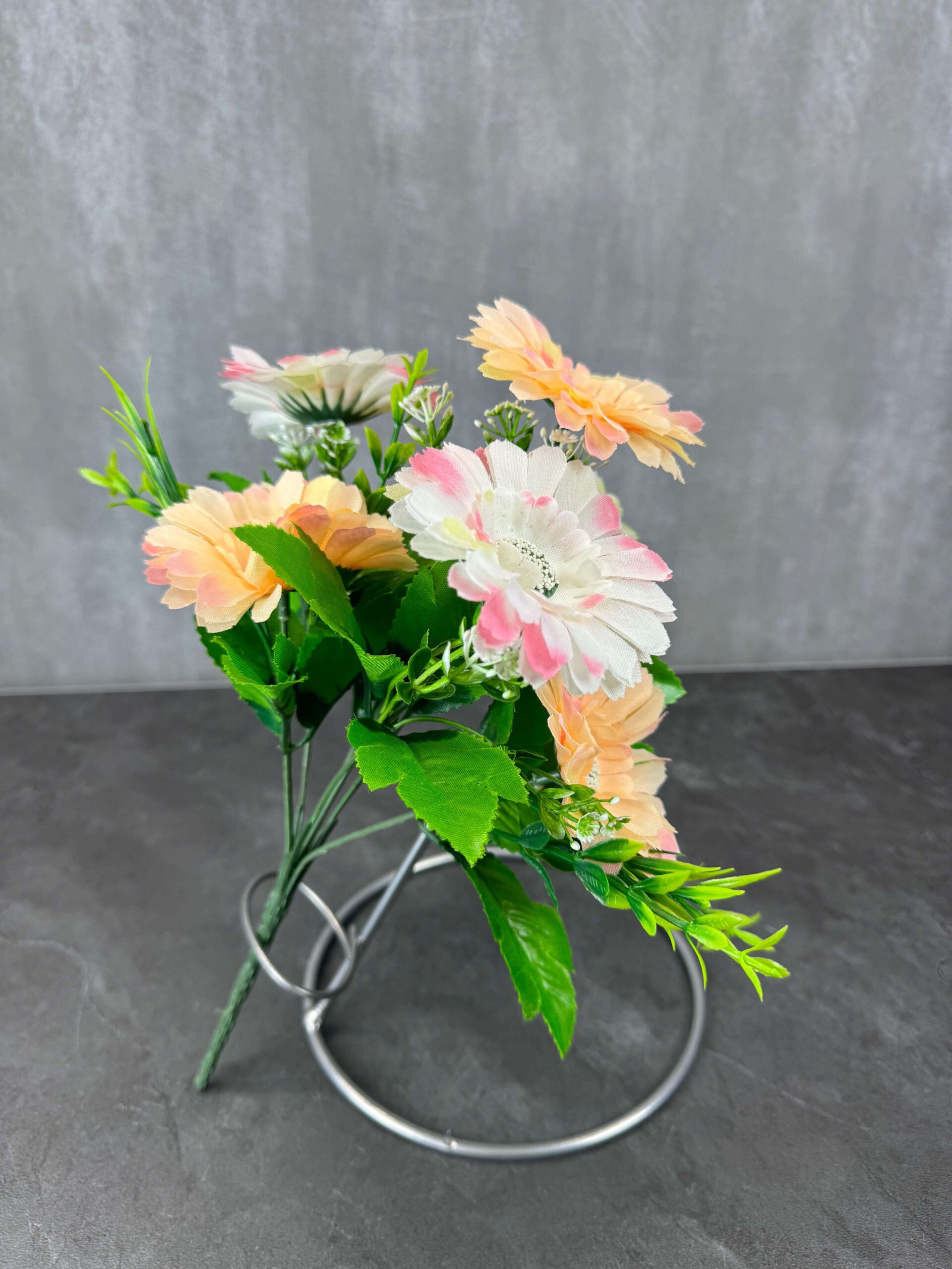 Gerbera tekokukkakimppu, aprikoosi - Image 2
