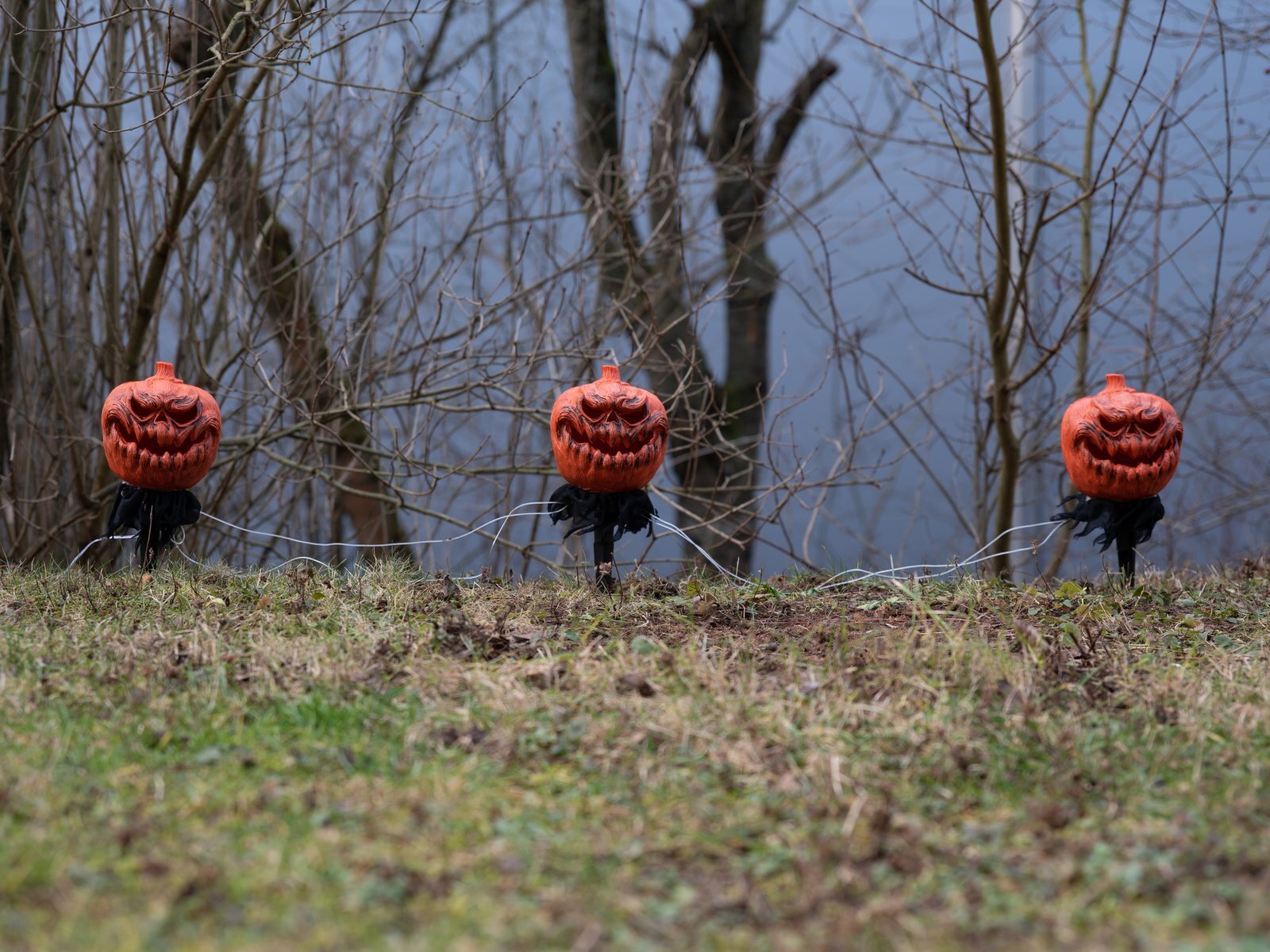 Halloween-kurpitsat maapiikeillä, 3 kpl, 39 cm - Image 5