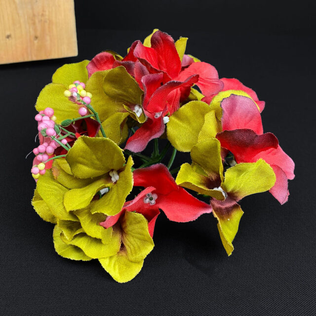 Hortensia tekokukkapää, punainen/vihreä