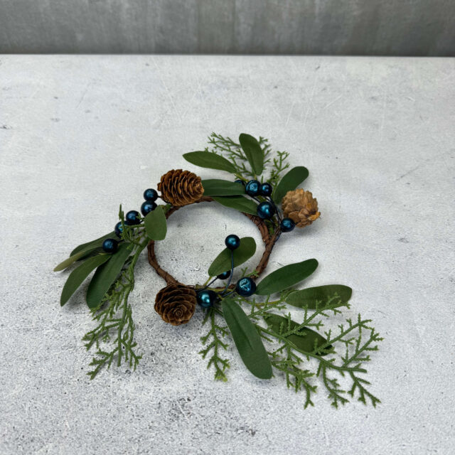 Kynttilämansetti / minikranssi mustikka, 25cm