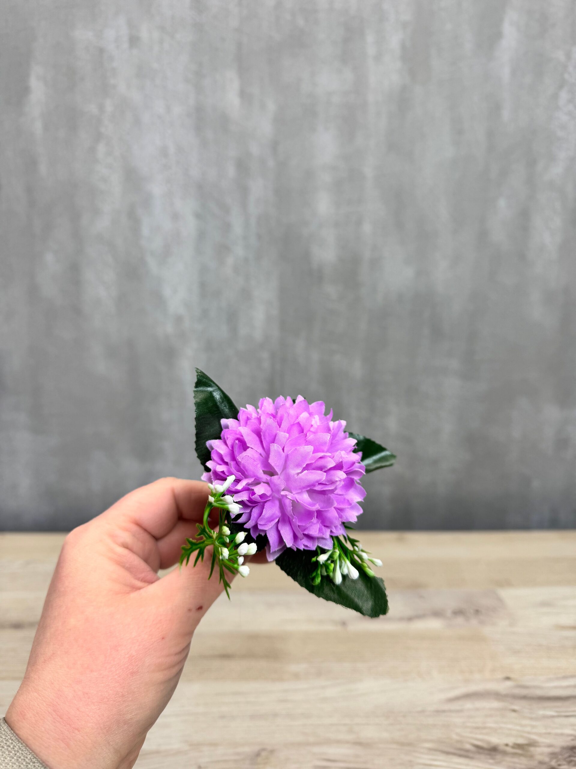 Asteri tekokukkapää lehdillä, vaaleanvioletti - Image 2