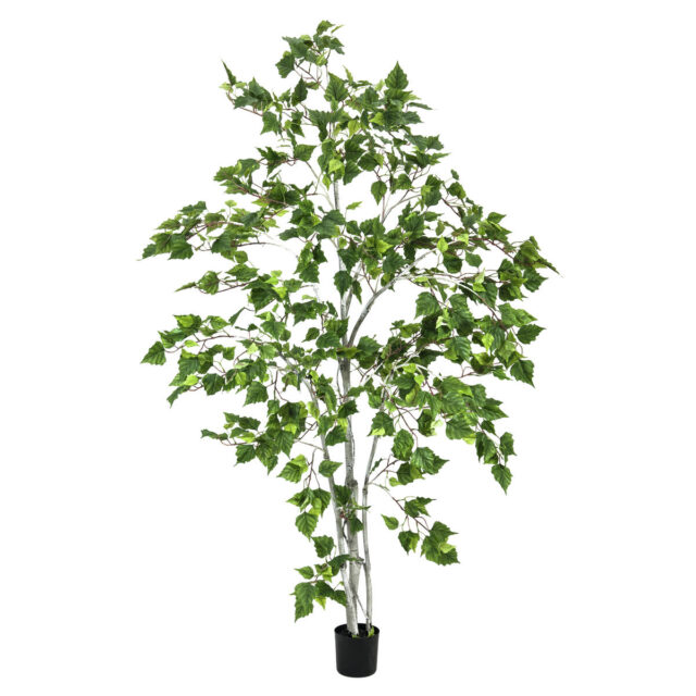 Vihreä koivu-tekopuu puutarharuukussa, korkeus 180 cm