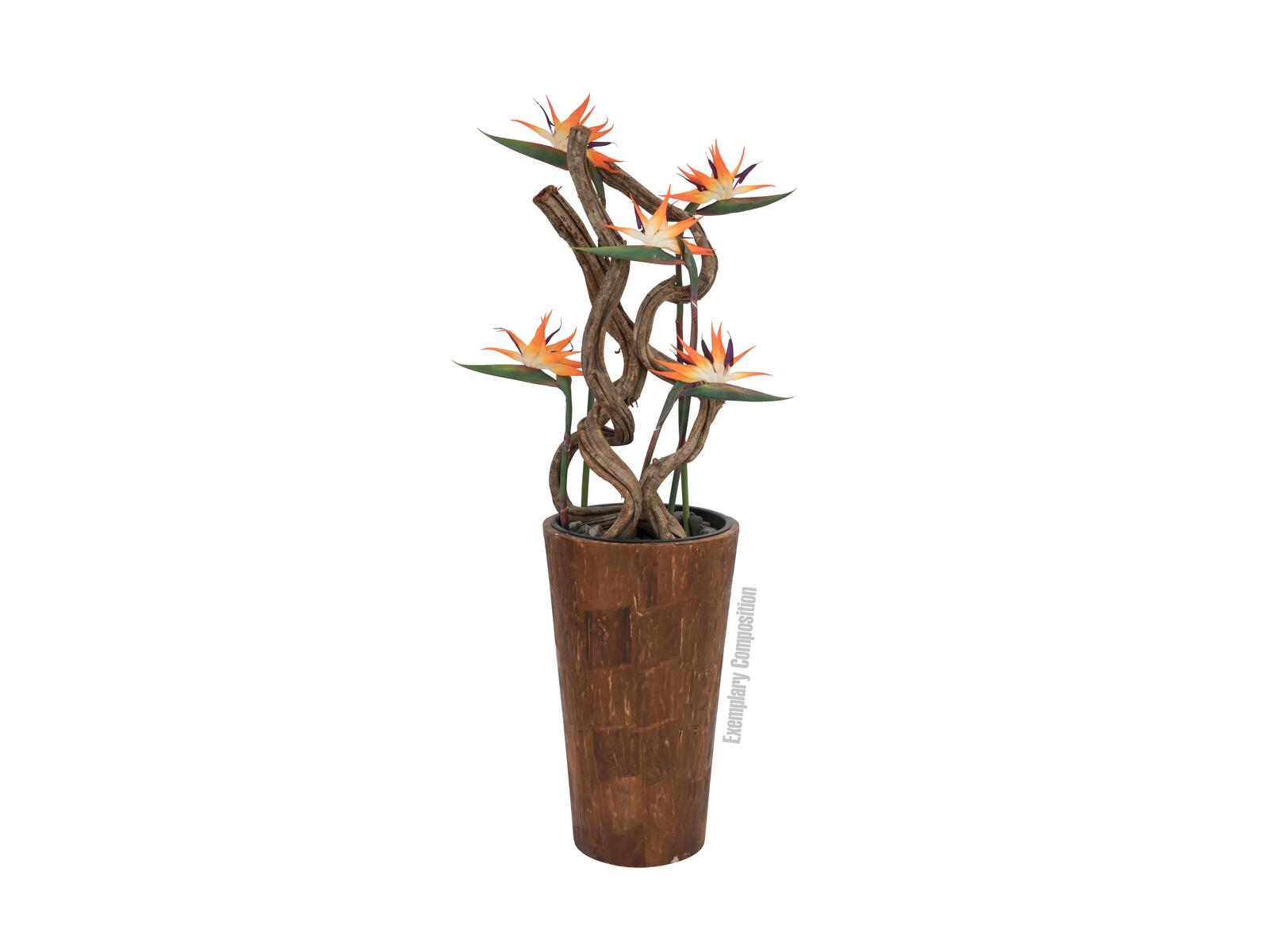 Oranssi tekoparadisiisikukka vihreällä varrella, 95 cm