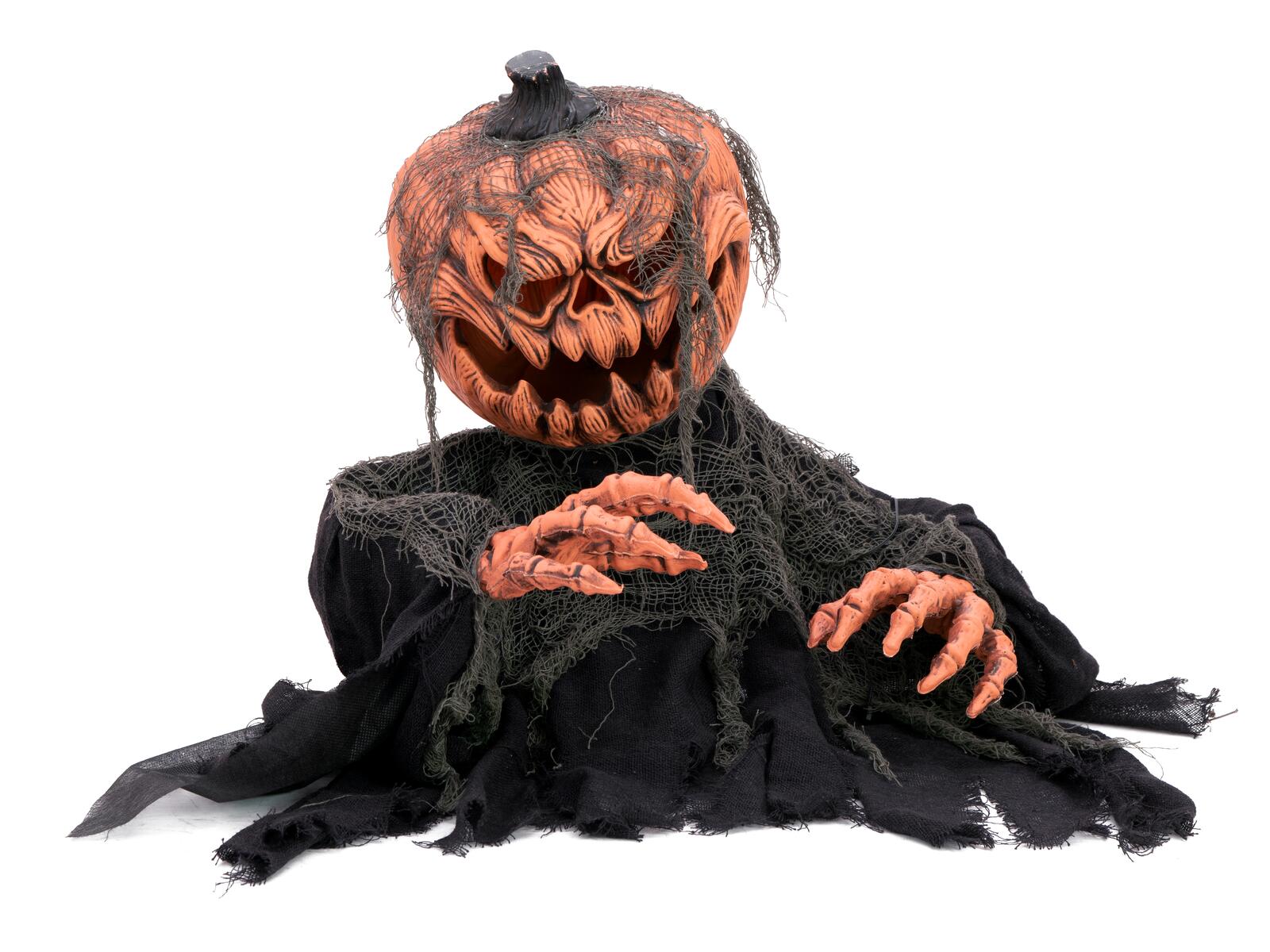 Oranssi ja musta animoitu kurpitsahirviö Halloween-koriste