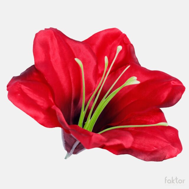 Tummanpunainen satiiniamaryllis-tekokukka
