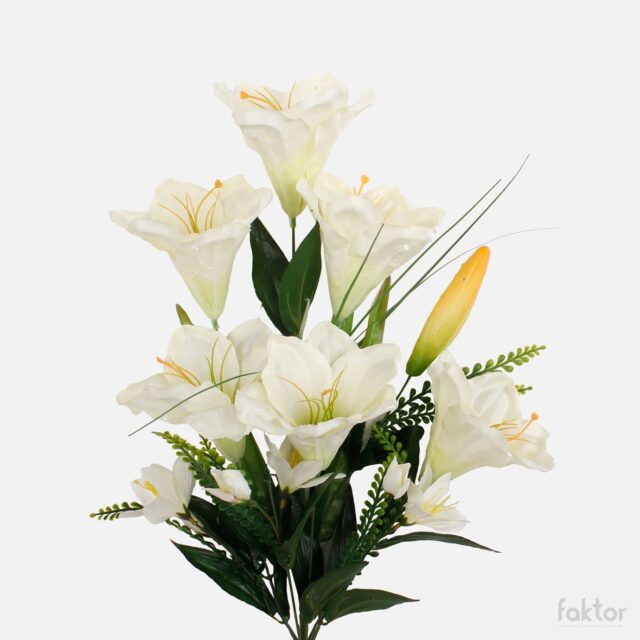 Kermanvalkoinen–vihreä amaryllis-tekokukka, 60 cm