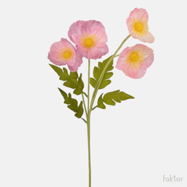 Vaaleanpunainen anemoni-tekokukkaoksa, 4 kukkaa