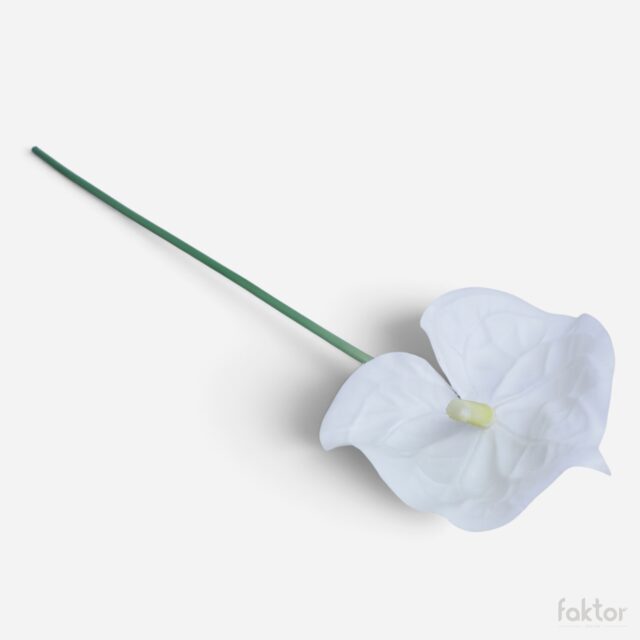 Valkoinen tekokukka-anthurium 65 cm