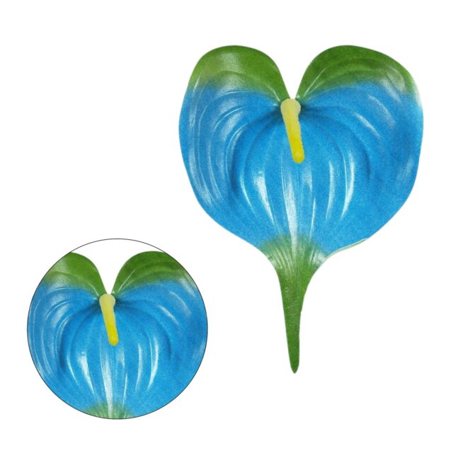 Sinivihreä anthurium-tekokukan kukkapää 14,5 cm