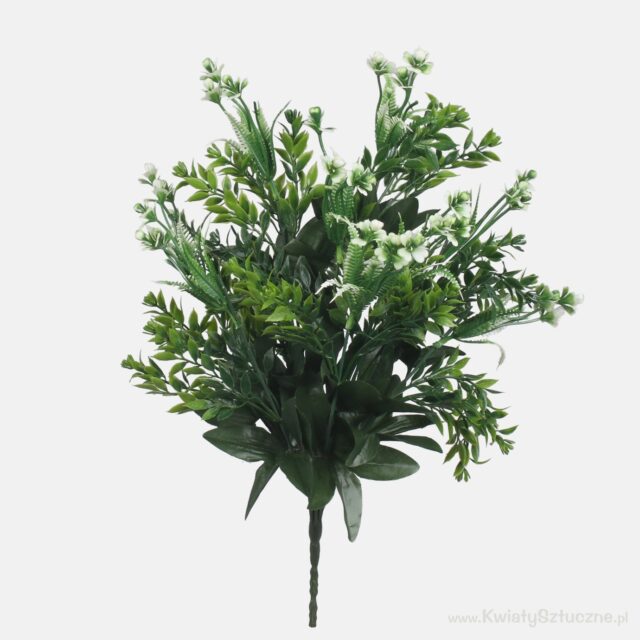 Vihreä-valkoinen tekokukkakimppu, 45 cm