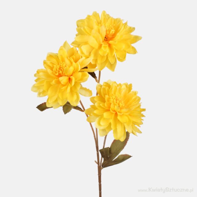 Keltainen daalia-tekokukka, 64 cm