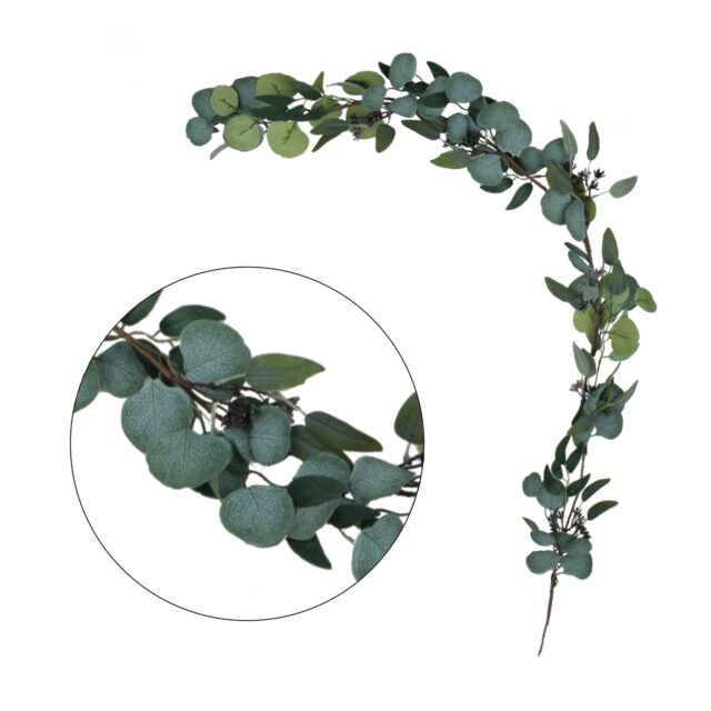Vihreä riippuva eukalyptuksen tekokasvi 140 cm