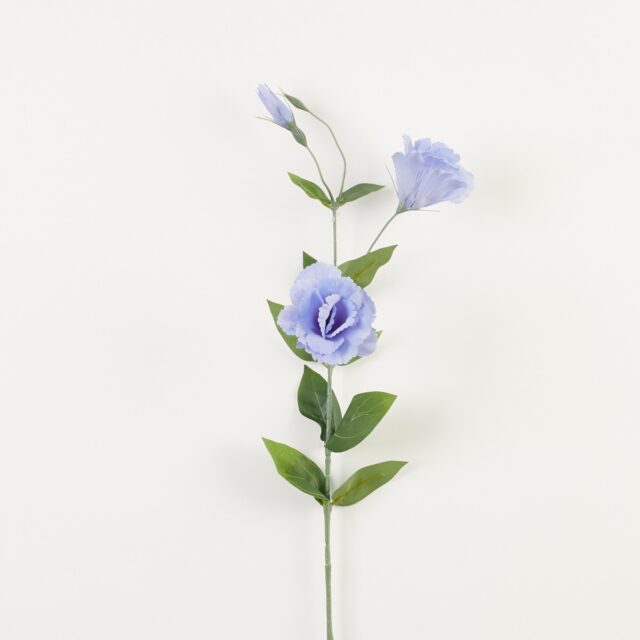 Sininen eustoma-tekokukkaoksa kahdella haaralla
