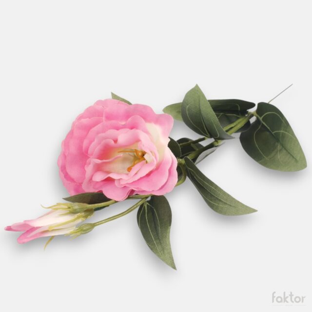 Vaaleanpunainen eustoma-tekokukka varrella, 44 cm