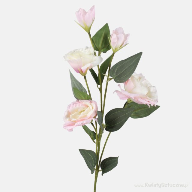 Kermanvalkoinen ja vaaleanpunainen lisianthus-tekokukka, 70 cm