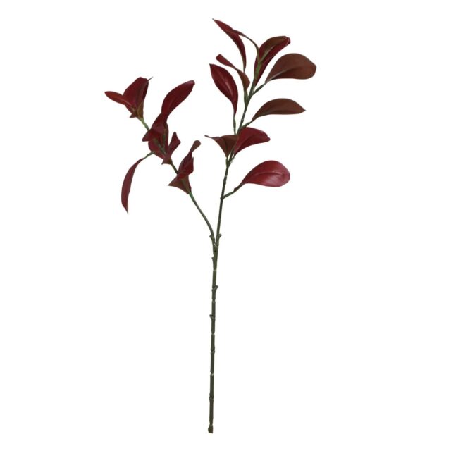 Viininpunainen fikuksen tekokasvin lehtioksa 59 cm