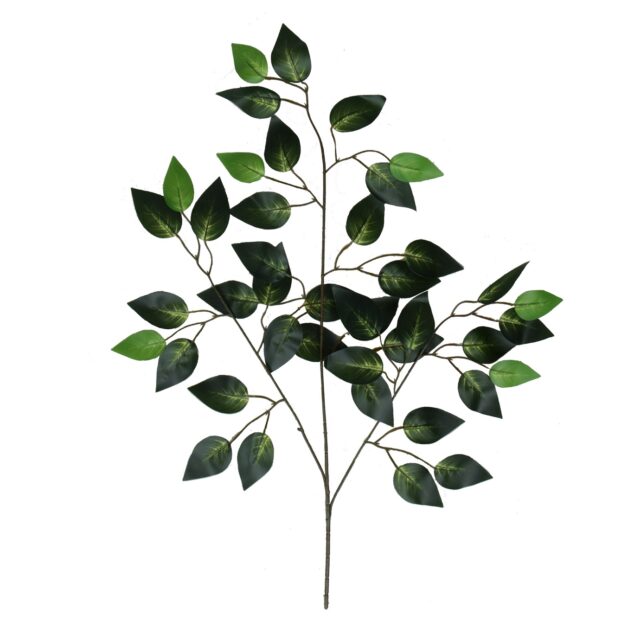 Vihreä fikuksen tekokasvin lehtioksa 62 cm