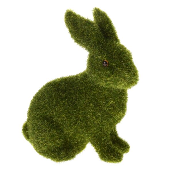 Flokattu vihreä seisova pääsiäispupu 14 cm
