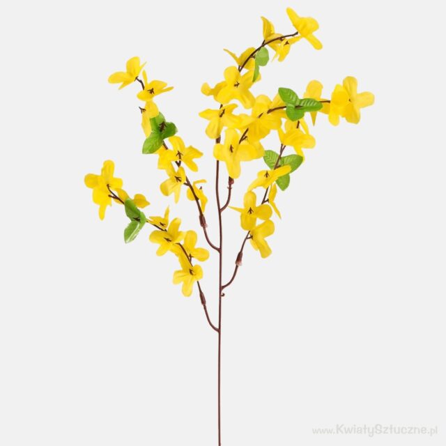 Keltainen forsythian tekokukkaoksa, 52 cm