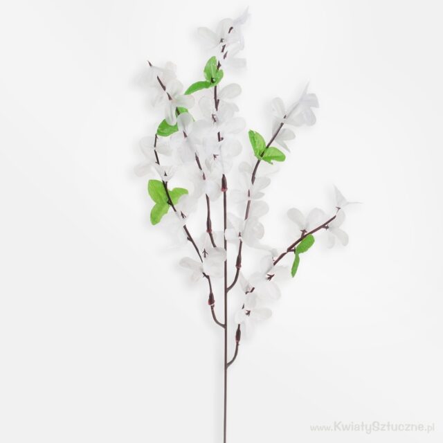 Valkoinen forsythian tekokukkaoksa 52 cm