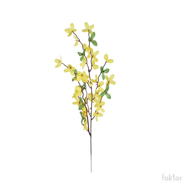 Keltainen forsythian tekokukkaoksa, 58 cm