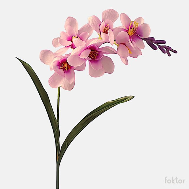 Vaaleanpunainen freesia-tekokukka, 6 kukintoa, 56 cm