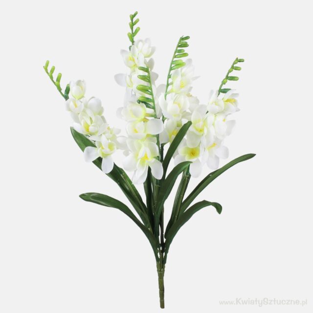 Kermanvärinen freesia-tekokukkakimppu