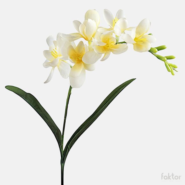 Vaaleankeltainen freesia-tekokukka 56 cm