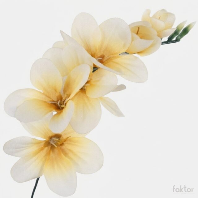 Vaaleankeltainen freesia-tekokukka