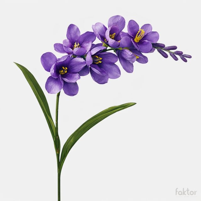 Violetti freesia-tekokukkaoksa, 6 kukintoa, 56 cm