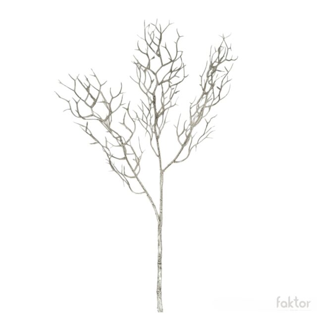 Hopeanvärinen koristeoksa, 78 cm