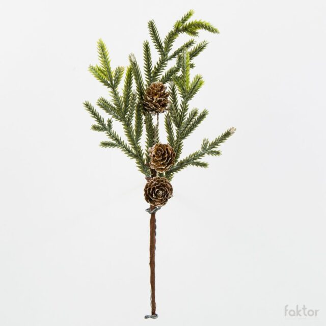 Vihreä tekohavunoksa kävyillä, 28 cm