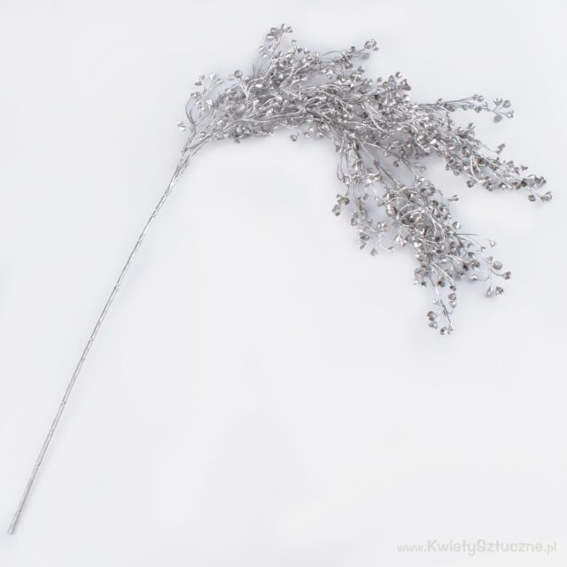 Hopeanvärinen tekokukkaoksa, pituus 95 cm