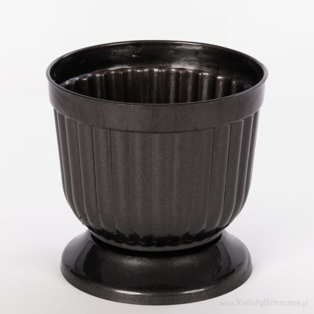 Grafiitinharmaa muovinen kukkaruukku 14 cm