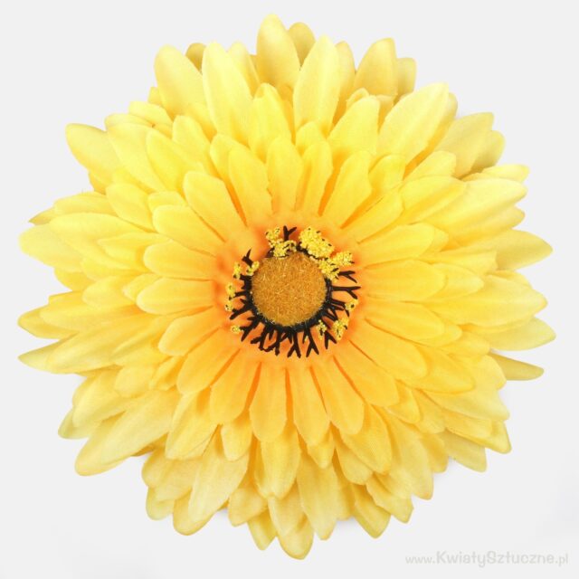 Keltainen gerbera-tekokukan kukkapää, halkaisija 15 cm