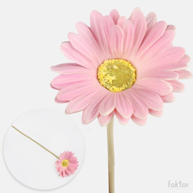 Vaaleanpunainen tekogerbera kukkavarrella