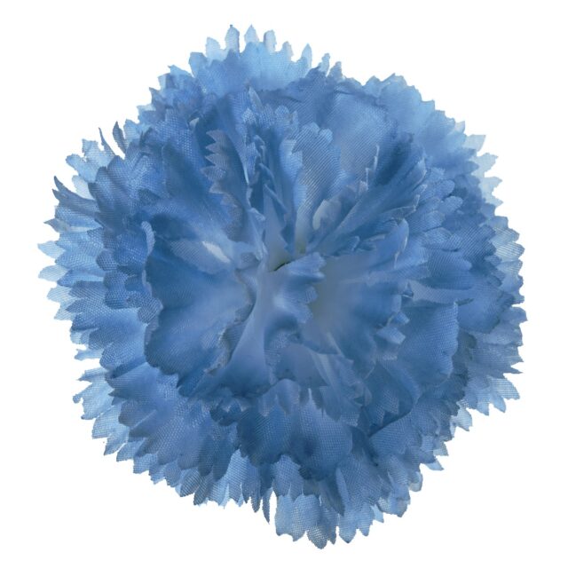Sinivalkoinen tekokukkaneilikan kukkapää 9 cm