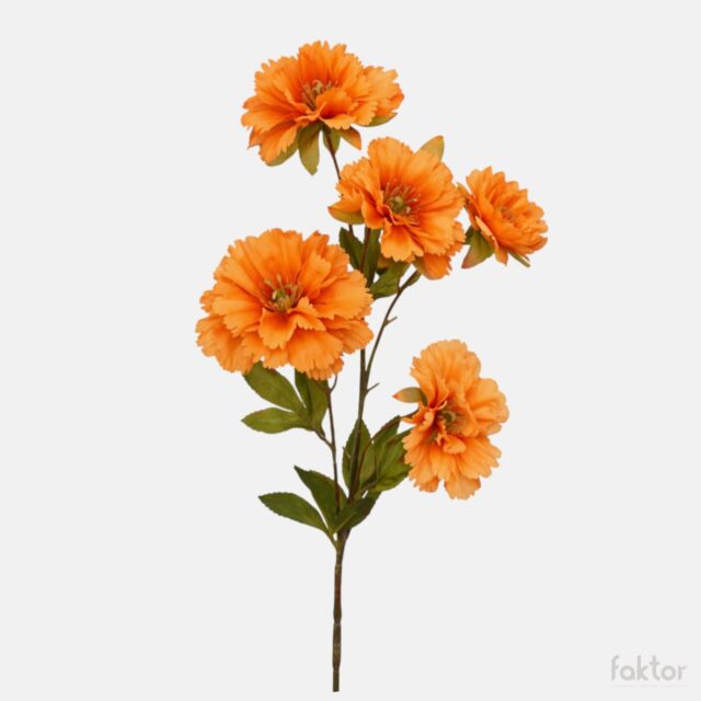 Oranssi tekoneilikkaoksa, jossa on 5 kukkaa