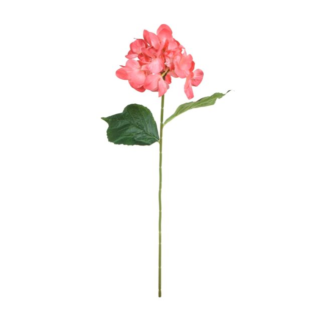 Korallinvärinen tekohortensian oksa 60 cm