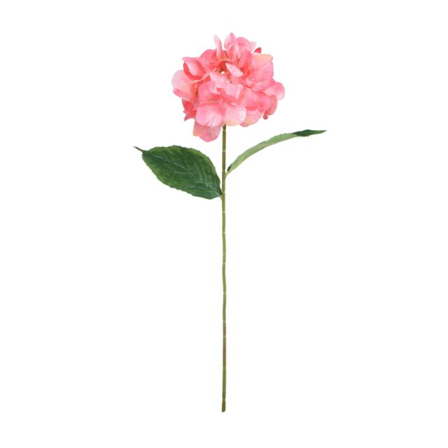 Vaaleanpunainen korallinsävyinen tekohortensian oksa 60 cm