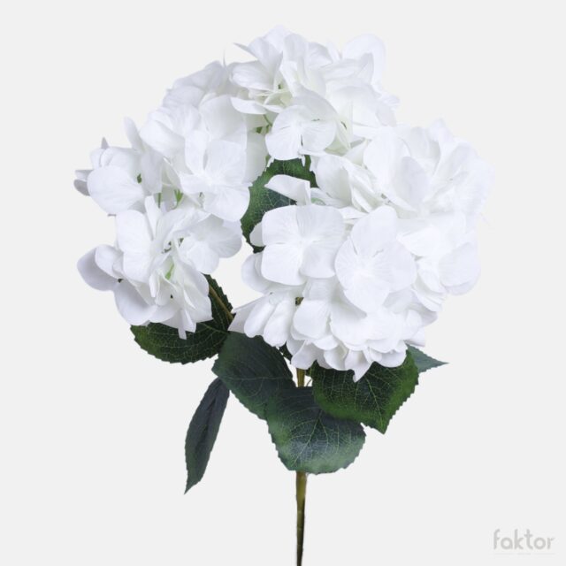 Kermanvärinen hortensia-tekokukkakimppu, 52 cm
