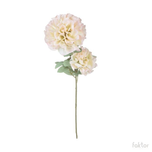 Kermanvärinen vaaleanpunareunainen hortensian tekokukkaoksa, 2 kukintoa, 78 cm