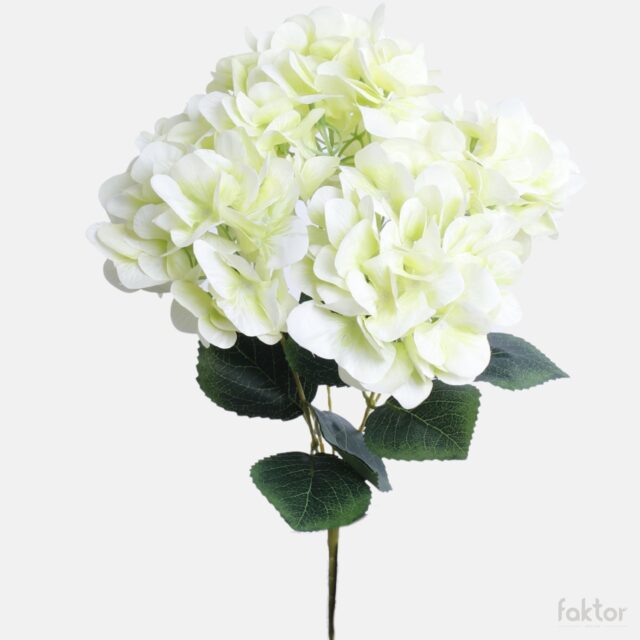 Keltavihreä hortensia-tekokukkakimppu