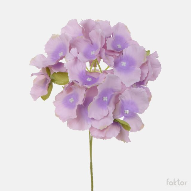 Vaalean laventelinvärinen hortensian tekokukka, 40 cm