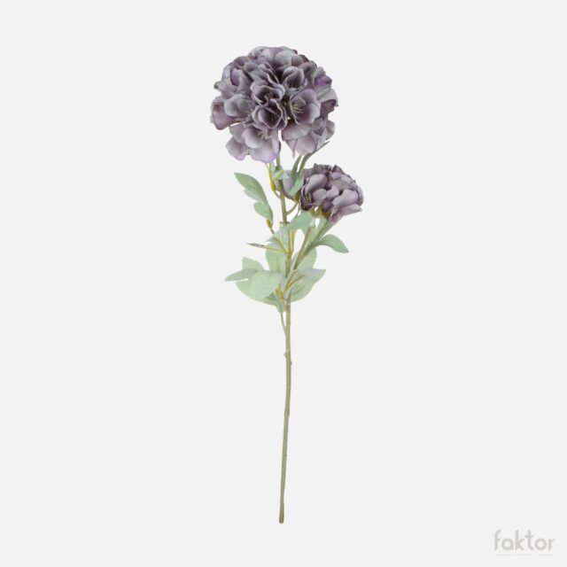 Violetti hortensian tekokukkaoksa, 2 kukintoa, 78 cm